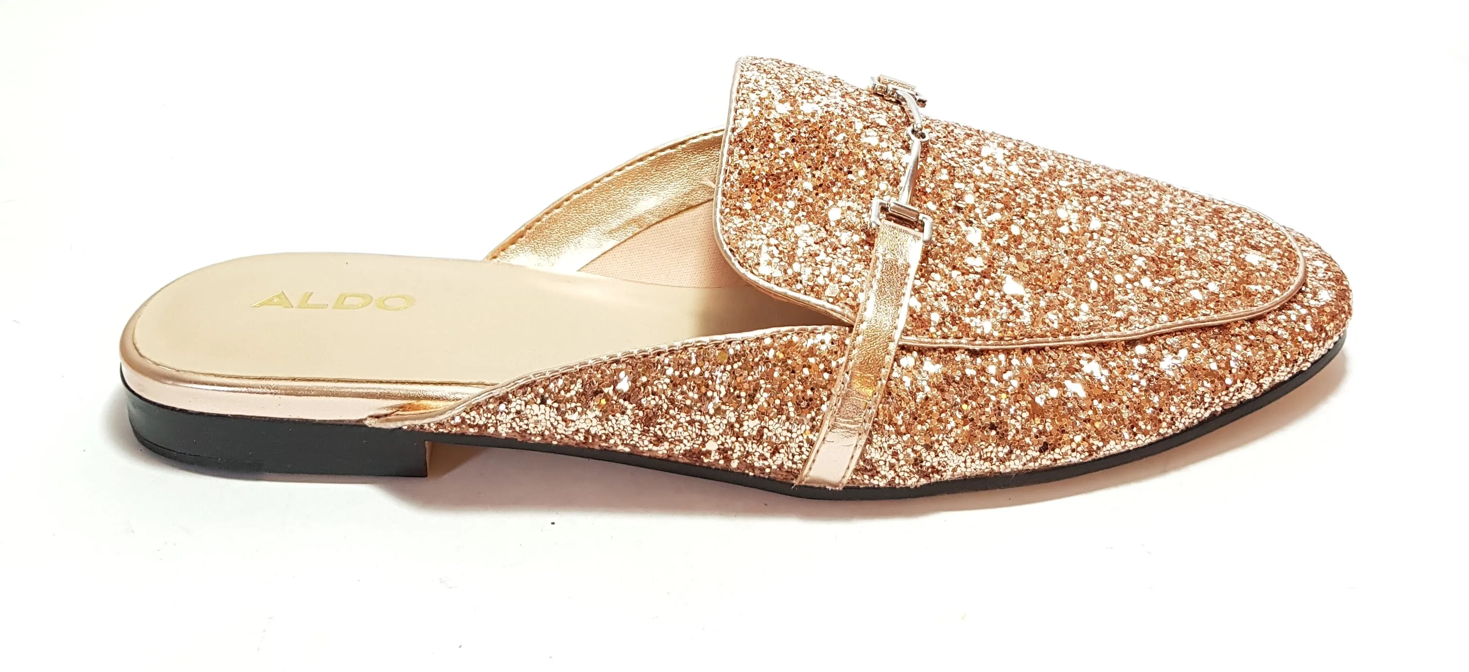 ALDO Rose Gold Glitter Mules | Brand New |