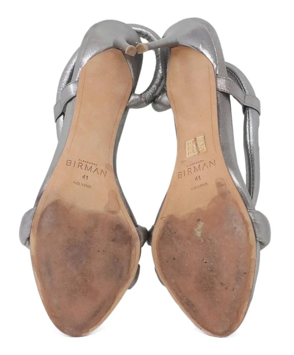 Alexandre Birman Silver Leather Heels sz 11