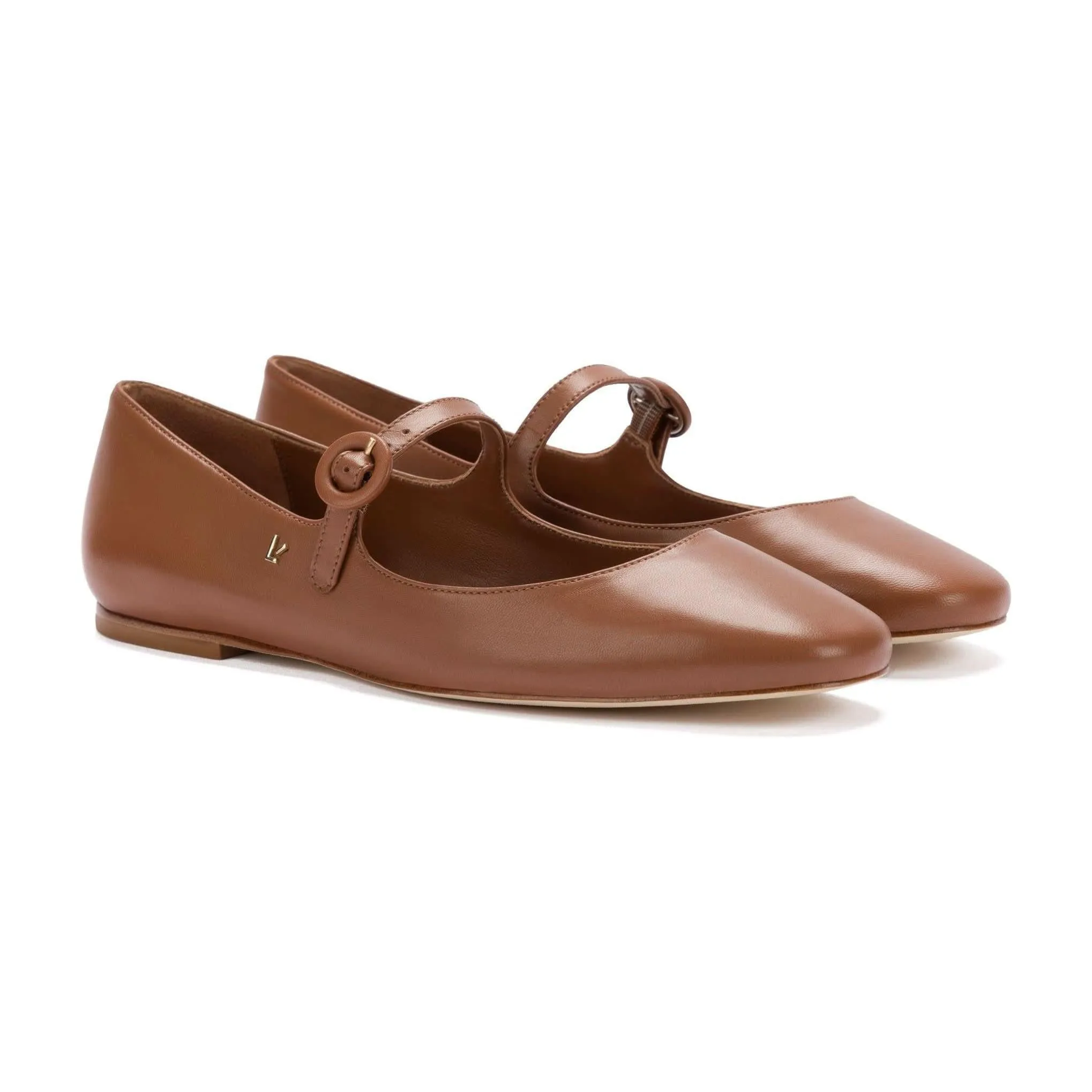 Blair Ballet Flat In Caramel Leather