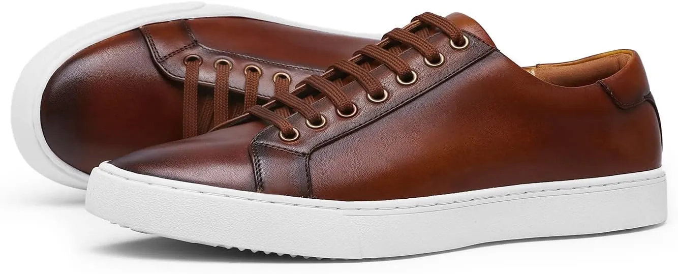 Classic Sneakers Leather Casual Dress Sneakers Breathable Lace-up Oxford Fashion Sneaker for Men