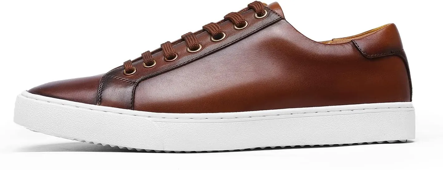 Classic Sneakers Leather Casual Dress Sneakers Breathable Lace-up Oxford Fashion Sneaker for Men