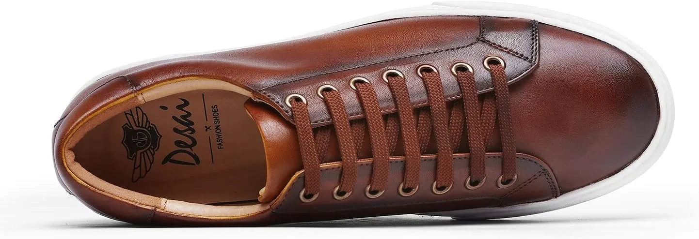 Classic Sneakers Leather Casual Dress Sneakers Breathable Lace-up Oxford Fashion Sneaker for Men