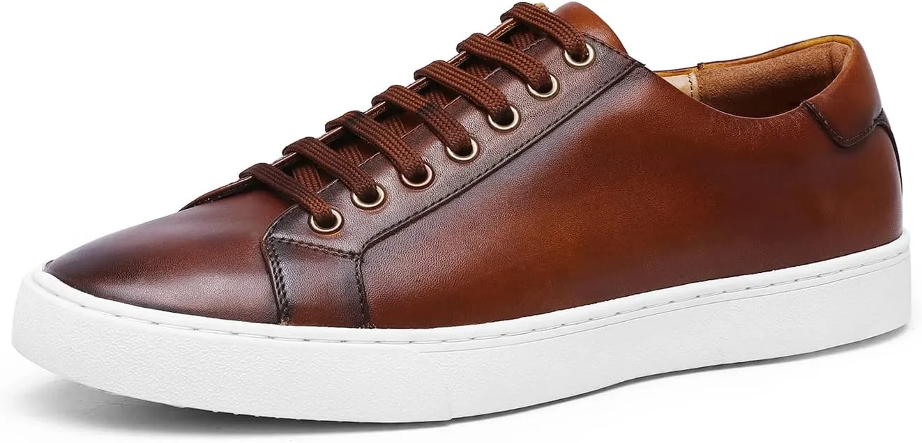 Classic Sneakers Leather Casual Dress Sneakers Breathable Lace-up Oxford Fashion Sneaker for Men