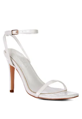 Croc Open Toe Ankle Strap High Heels