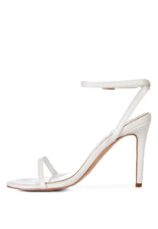 Croc Open Toe Ankle Strap High Heels