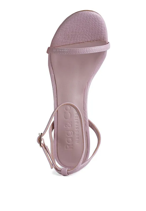 Croc Open Toe Ankle Strap High Heels