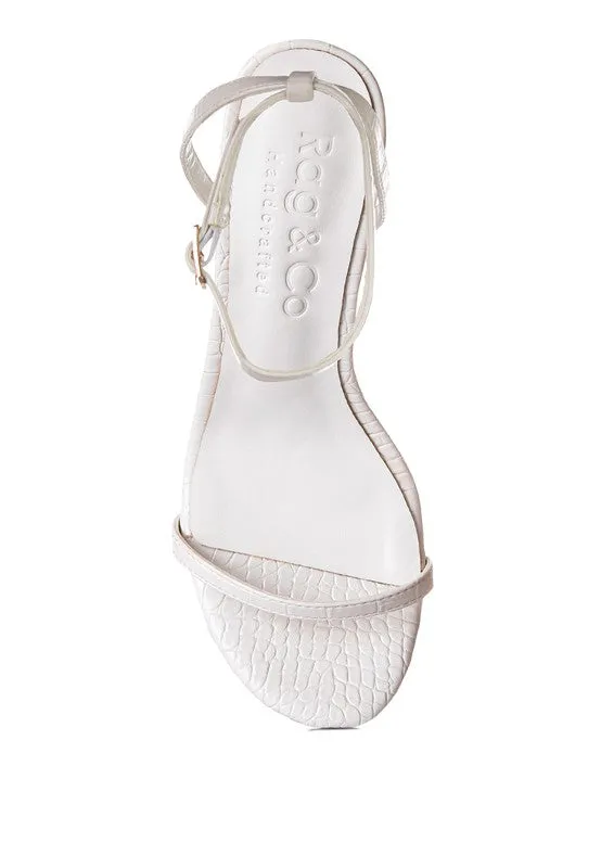 Croc Open Toe Ankle Strap High Heels