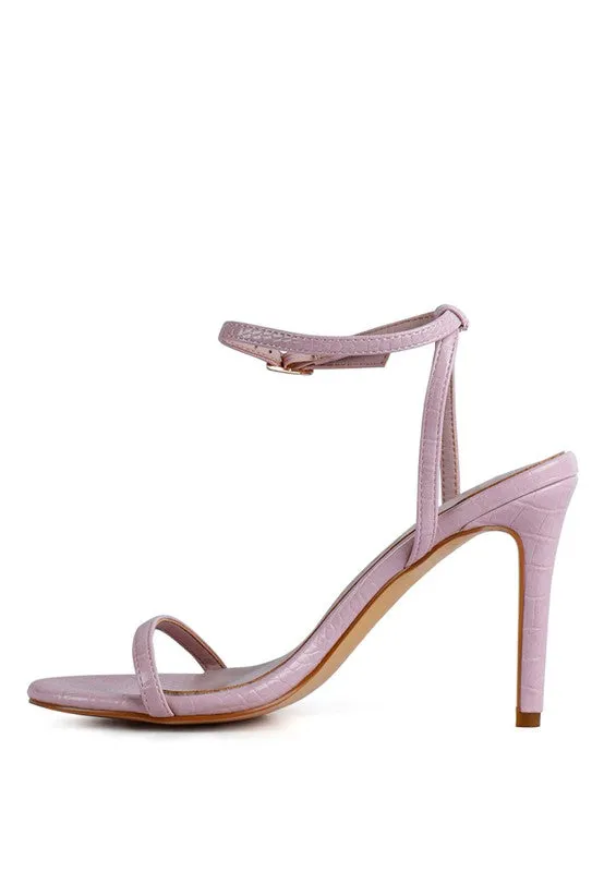 Croc Open Toe Ankle Strap High Heels