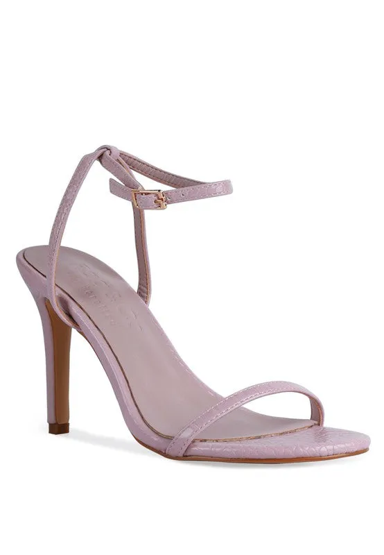 Croc Open Toe Ankle Strap High Heels