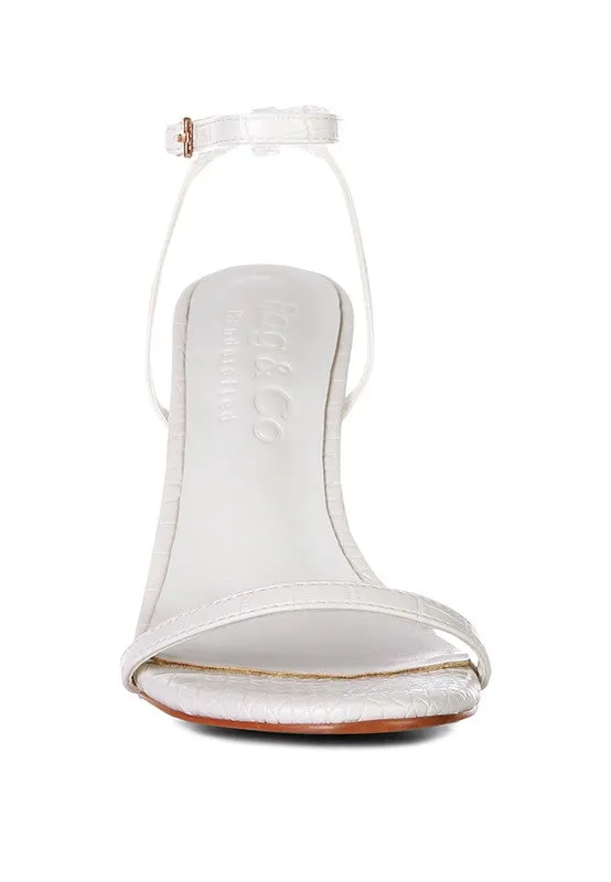 Croc Open Toe Ankle Strap High Heels