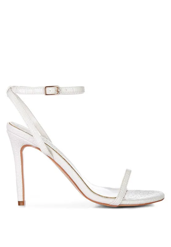 Croc Open Toe Ankle Strap High Heels