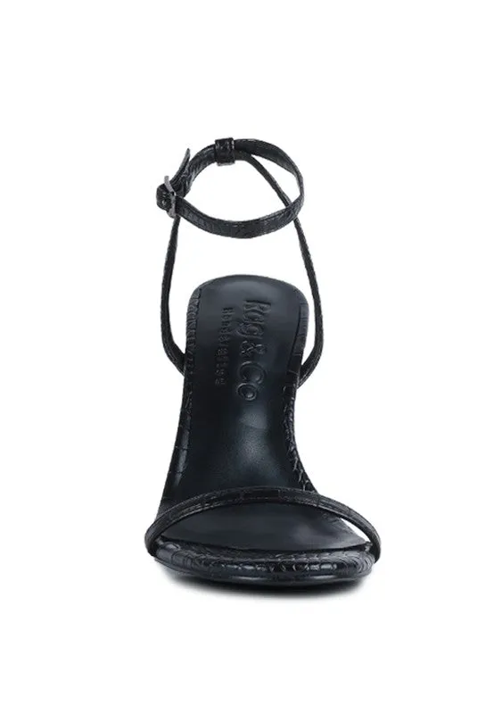 Croc Open Toe Ankle Strap High Heels