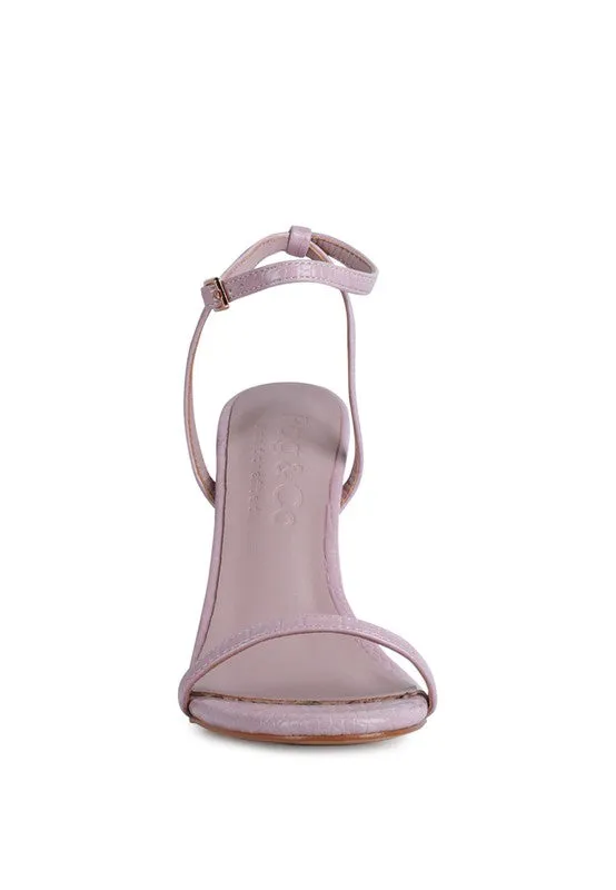 Croc Open Toe Ankle Strap High Heels