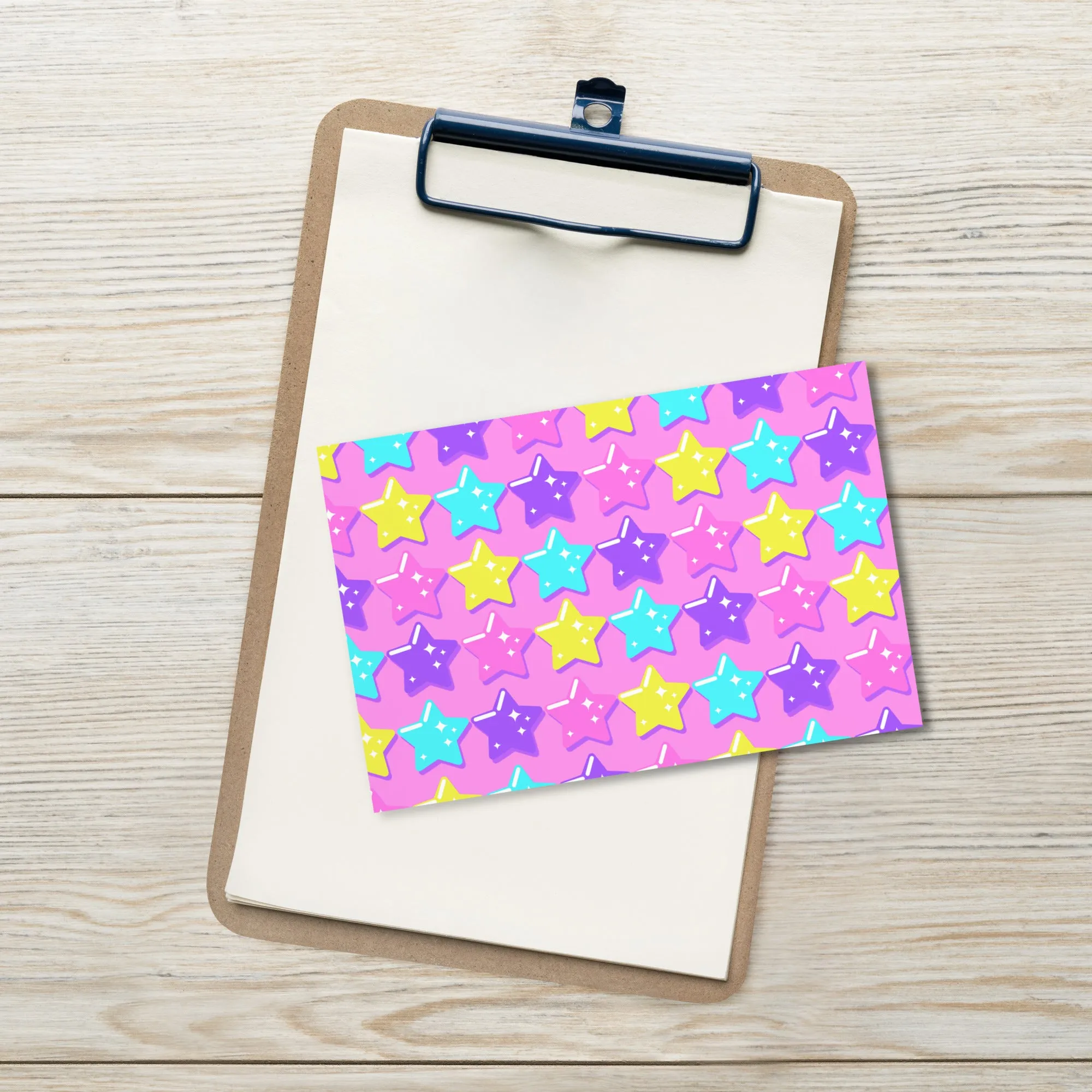 Electric Star Wave Pink - (4" x 6") Art Print Postcard