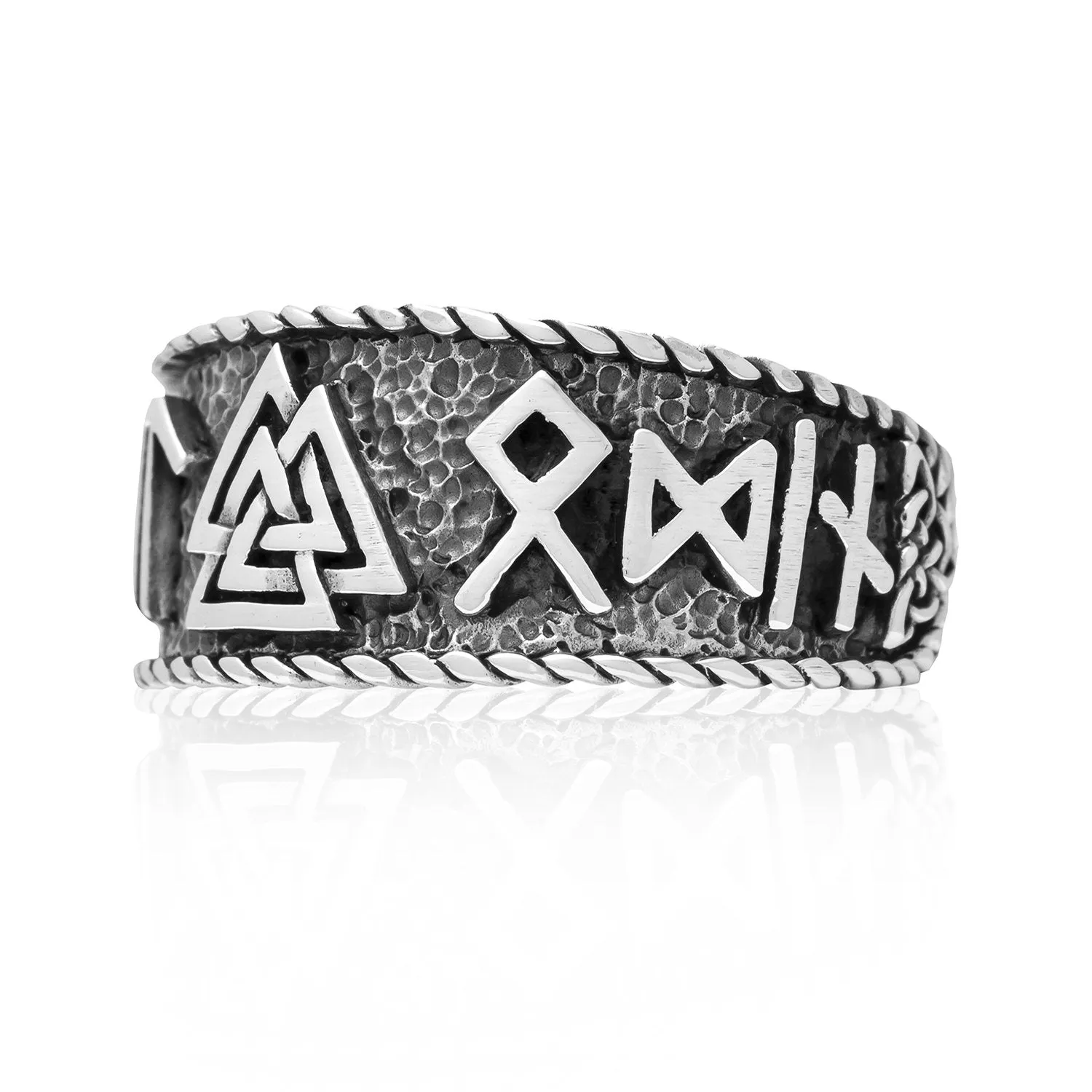 Hail Odin Valknut Ring - Sterling Silver