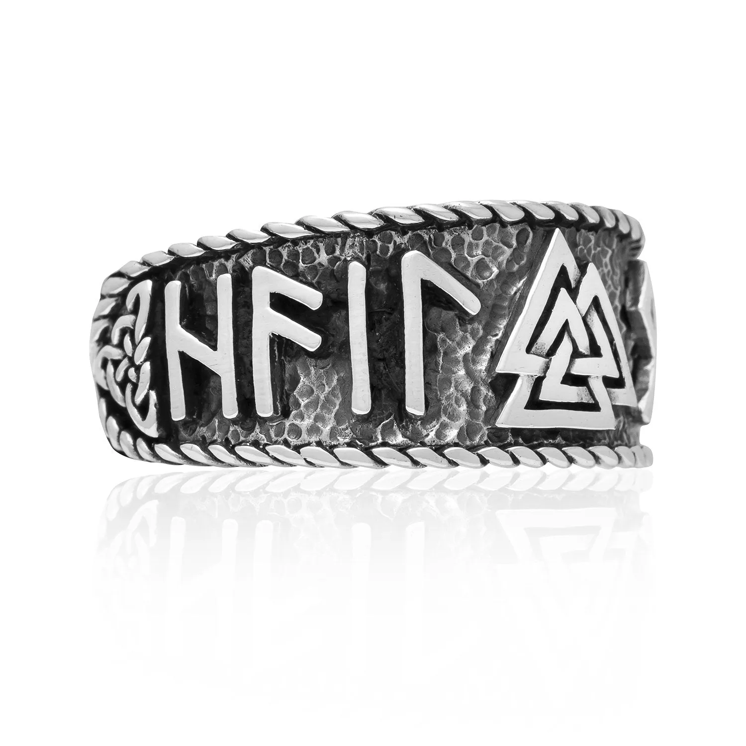 Hail Odin Valknut Ring - Sterling Silver