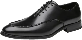 Men Classic Leather Oxford Dress Shoes Lace Up Pointed Toe Business Wedding Office Brogue Tuxedo Fashion Shoes