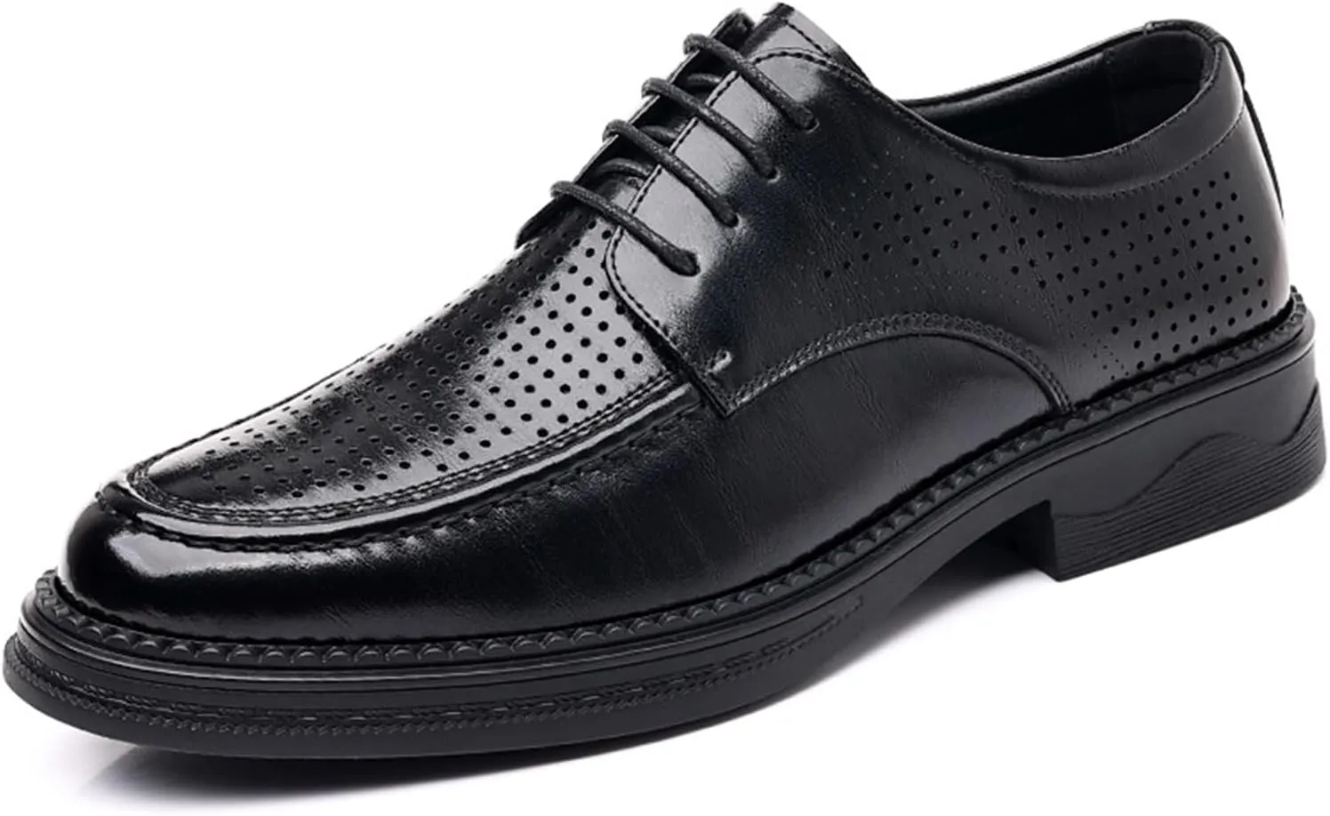 Men Dress Shoes Men's Breathable Leather Wingtip Brogue Oxfords Shoes Classic Lace Up Formal Tuxedo Derby Shoes for Men
