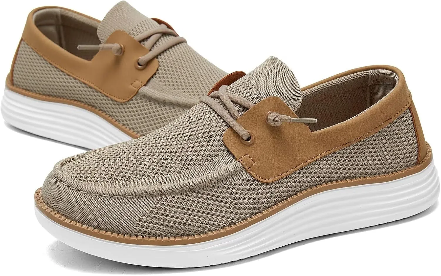 Mens Boat Shoes Casual Loafers Slip On Walking Dress Sneakers Mesh Business Oxfords Work Lightweight Soft Sole