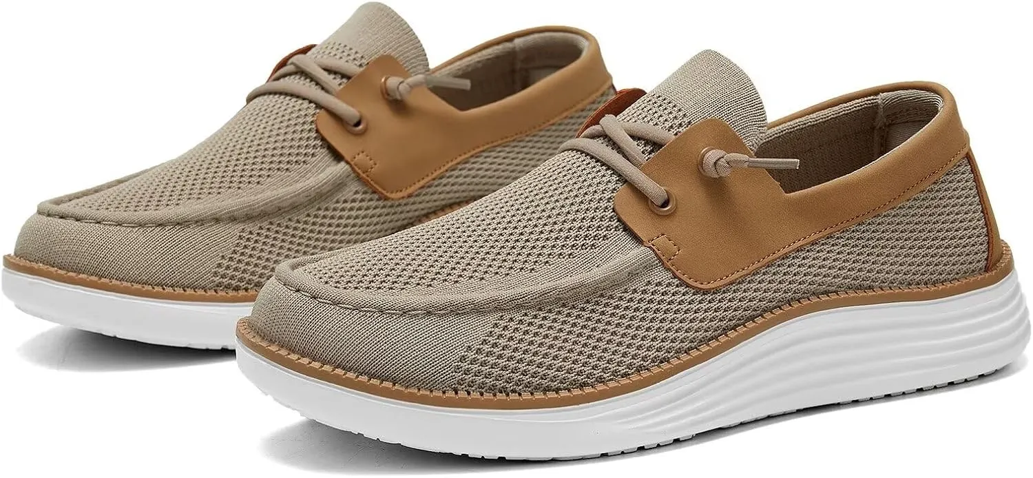 Mens Boat Shoes Casual Loafers Slip On Walking Dress Sneakers Mesh Business Oxfords Work Lightweight Soft Sole