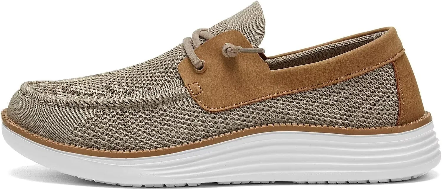 Mens Boat Shoes Casual Loafers Slip On Walking Dress Sneakers Mesh Business Oxfords Work Lightweight Soft Sole