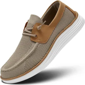 Mens Boat Shoes Casual Loafers Slip On Walking Dress Sneakers Mesh Business Oxfords Work Lightweight Soft Sole