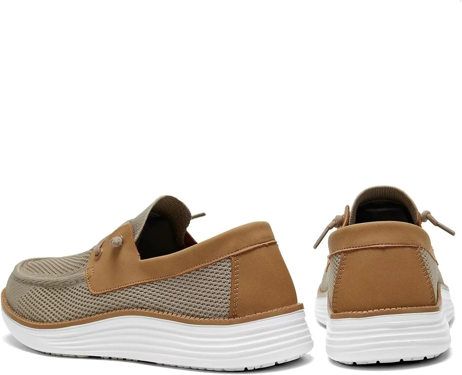 Mens Boat Shoes Casual Loafers Slip On Walking Dress Sneakers Mesh Business Oxfords Work Lightweight Soft Sole