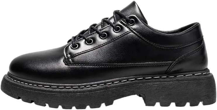 Men's Brogue Oxfords Shoes Fashion Classic Round-Toe Lace Up Low Top Leather Dress Shoes Breathable Lace Up Shoes for Business Office Wear