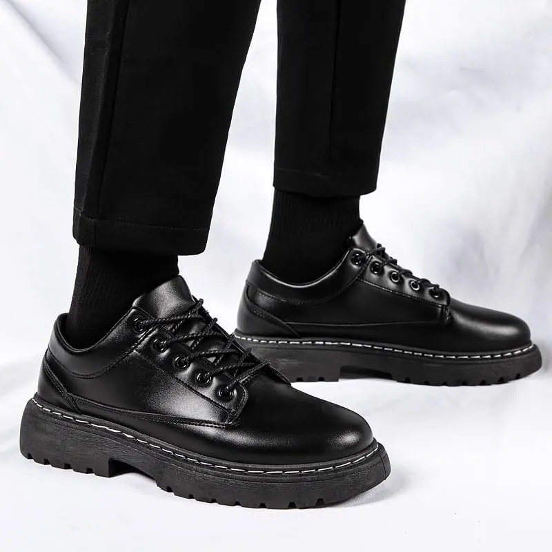 Men's Brogue Oxfords Shoes Fashion Classic Round-Toe Lace Up Low Top Leather Dress Shoes Breathable Lace Up Shoes for Business Office Wear