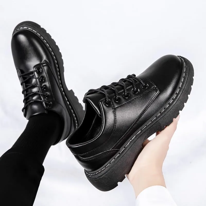 Men's Brogue Oxfords Shoes Fashion Classic Round-Toe Lace Up Low Top Leather Dress Shoes Breathable Lace Up Shoes for Business Office Wear