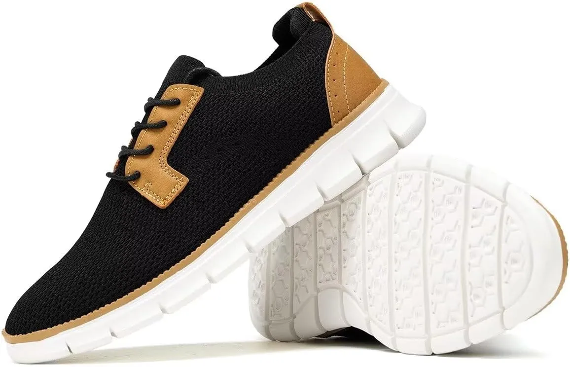 Mens Casual Oxfords Walking Shoes Fashion Mesh Dress Business Sneakers Work Comfortable Lightweight Soft Sole