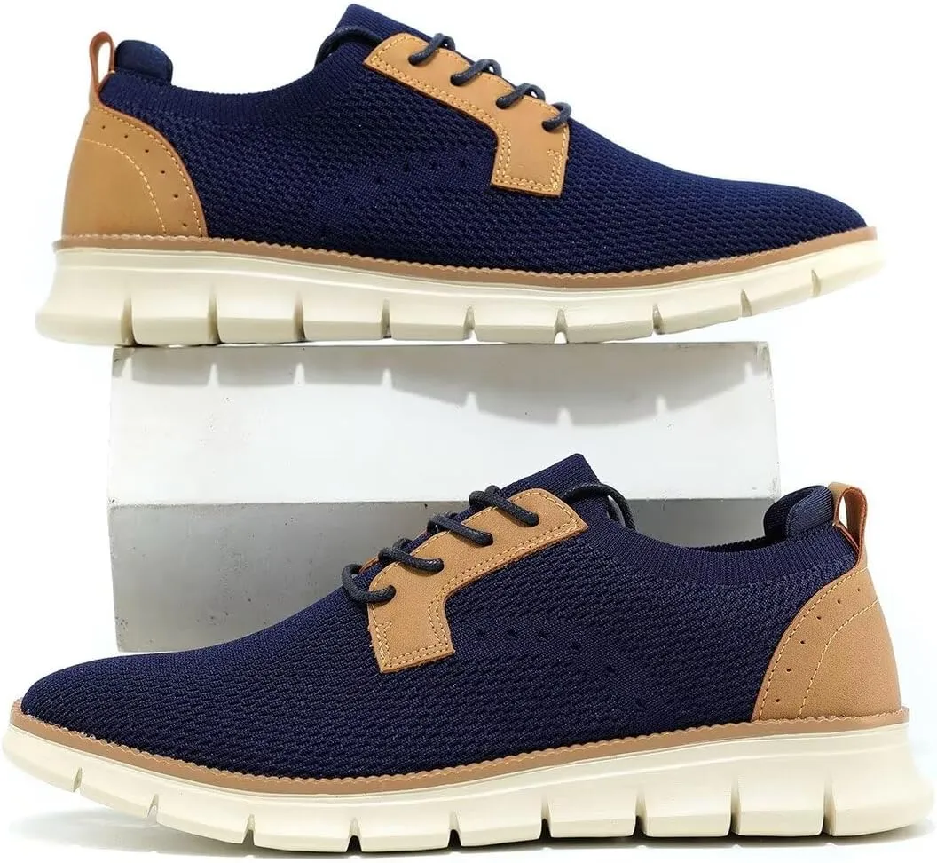 Mens Casual Oxfords Walking Shoes Fashion Mesh Dress Business Sneakers Work Comfortable Lightweight Soft Sole