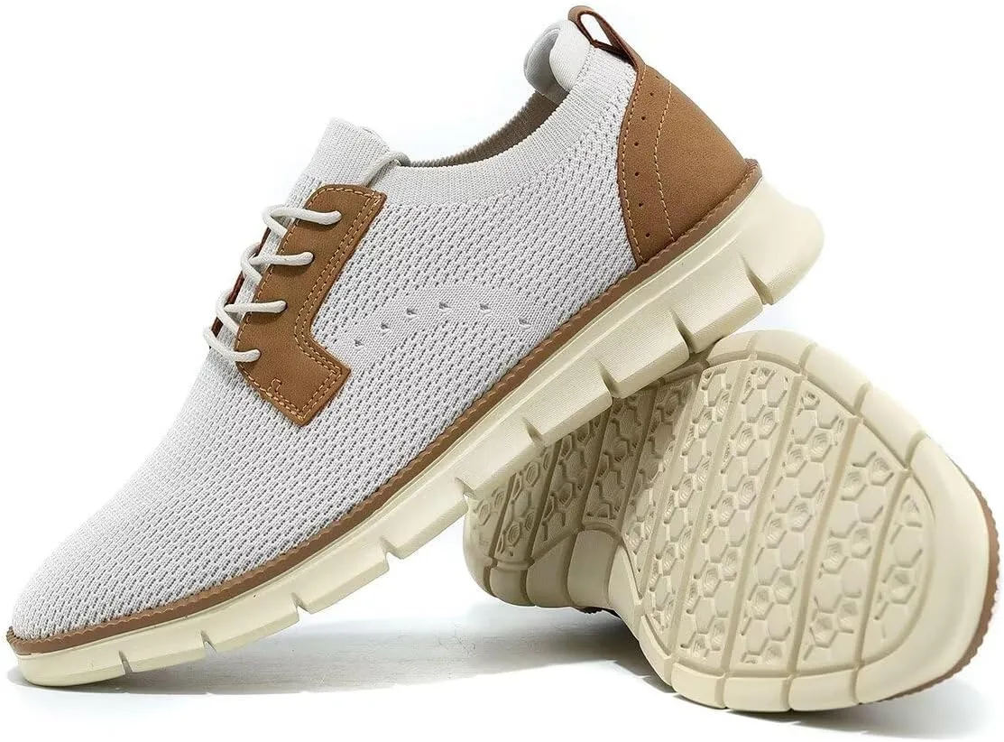 Mens Casual Oxfords Walking Shoes Fashion Mesh Dress Business Sneakers Work Comfortable Lightweight Soft Sole