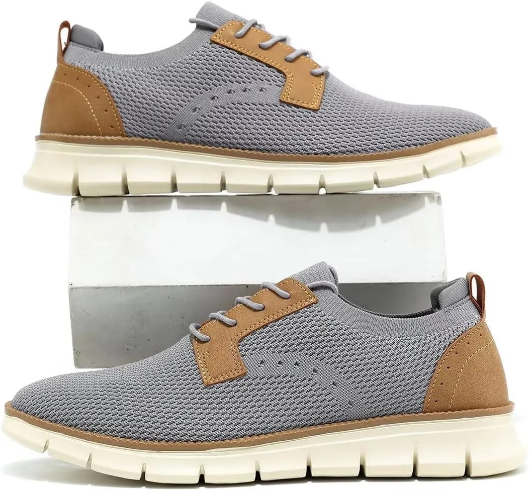 Mens Casual Oxfords Walking Shoes Fashion Mesh Dress Business Sneakers Work Comfortable Lightweight Soft Sole