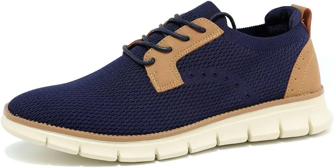 Mens Casual Oxfords Walking Shoes Fashion Mesh Dress Business Sneakers Work Comfortable Lightweight Soft Sole