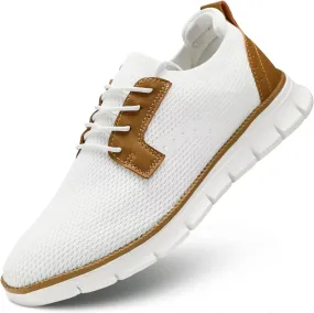 Mens Casual Oxfords Walking Shoes Fashion Mesh Dress Business Sneakers Work Comfortable Lightweight Soft Sole