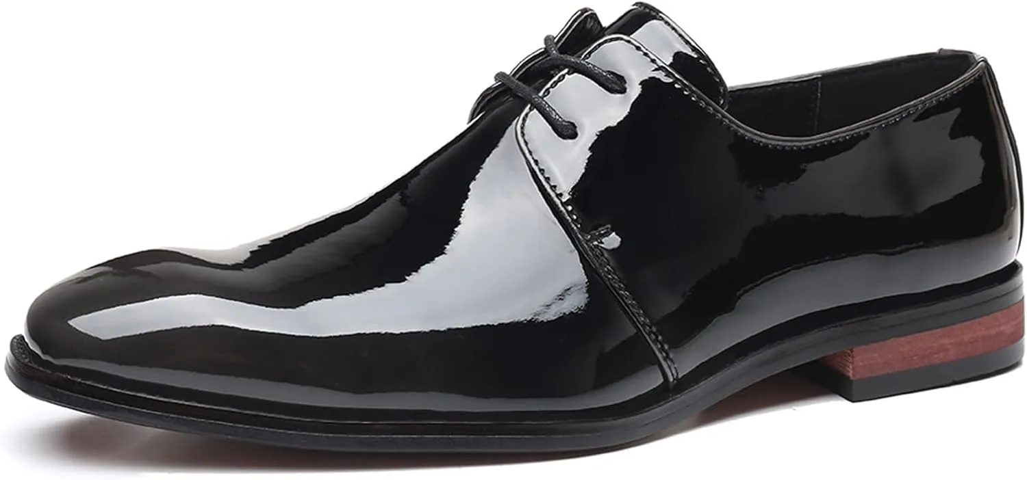 Men's Dress Shoes Casual Business Oxford Derby Leather Shoes PU Fashion Dress Sneakers Business Casual Derby Shoe