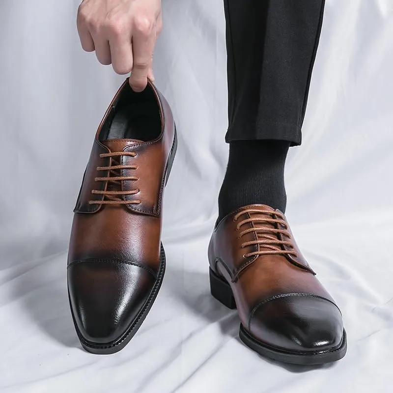 Men's Dress Shoes Leather Shoes Formal Business Oxford New Shoes Prom Wedding Brogue Wingtip Retro Dress Shoes