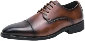 Men's Dress Shoes Leather Shoes Formal Business Oxford New Shoes Prom Wedding Brogue Wingtip Retro Dress Shoes
