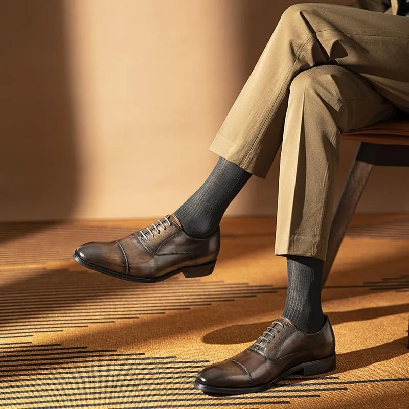 Men's Dress Shoes Men Classic Lace-up Formal Oxfords Casual Business Derby Shoes for Men