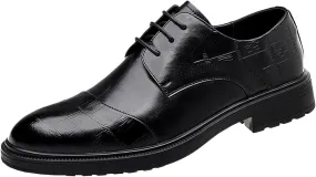 Men's Genuine Leather Breathable Three-Piece Shoes, Business Wedding Groomsmen Dress Shoes with Soft Upper, Anti-Slip Sole Suitable for Business Gentlemen