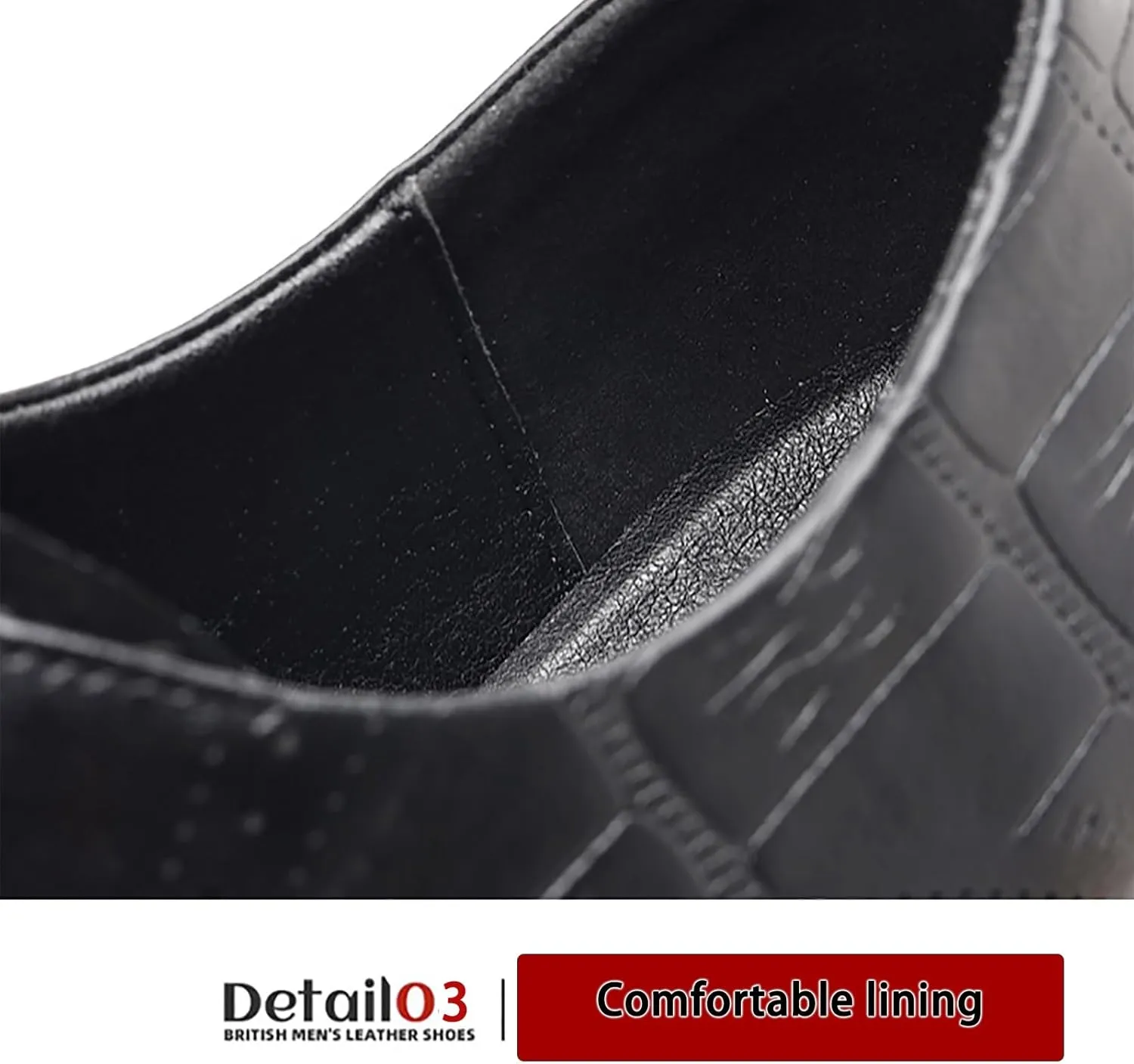 Men's Genuine Leather Breathable Three-Piece Shoes, Business Wedding Groomsmen Dress Shoes with Soft Upper, Anti-Slip Sole Suitable for Business Gentlemen