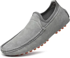 Men's Penny Loafers Suede Slip On Casual Dress Arch Support Boat Shoes for Driving Outdoor