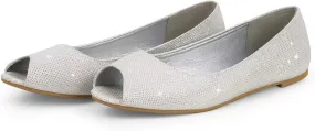 MUSSHOE Peep Toe Flat Shoes for Women
