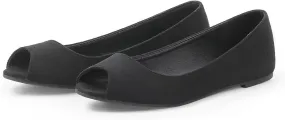 MUSSHOE Peep Toe Flat Shoes for Women