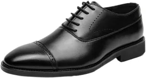 Oxford Dress Shoes for Men Leather Oxford Shoes for Men Breathable Business Formal Shoes Casual Spring Autumn Dress Shoes Comfortable Men's Leather Shoes for Work & Party