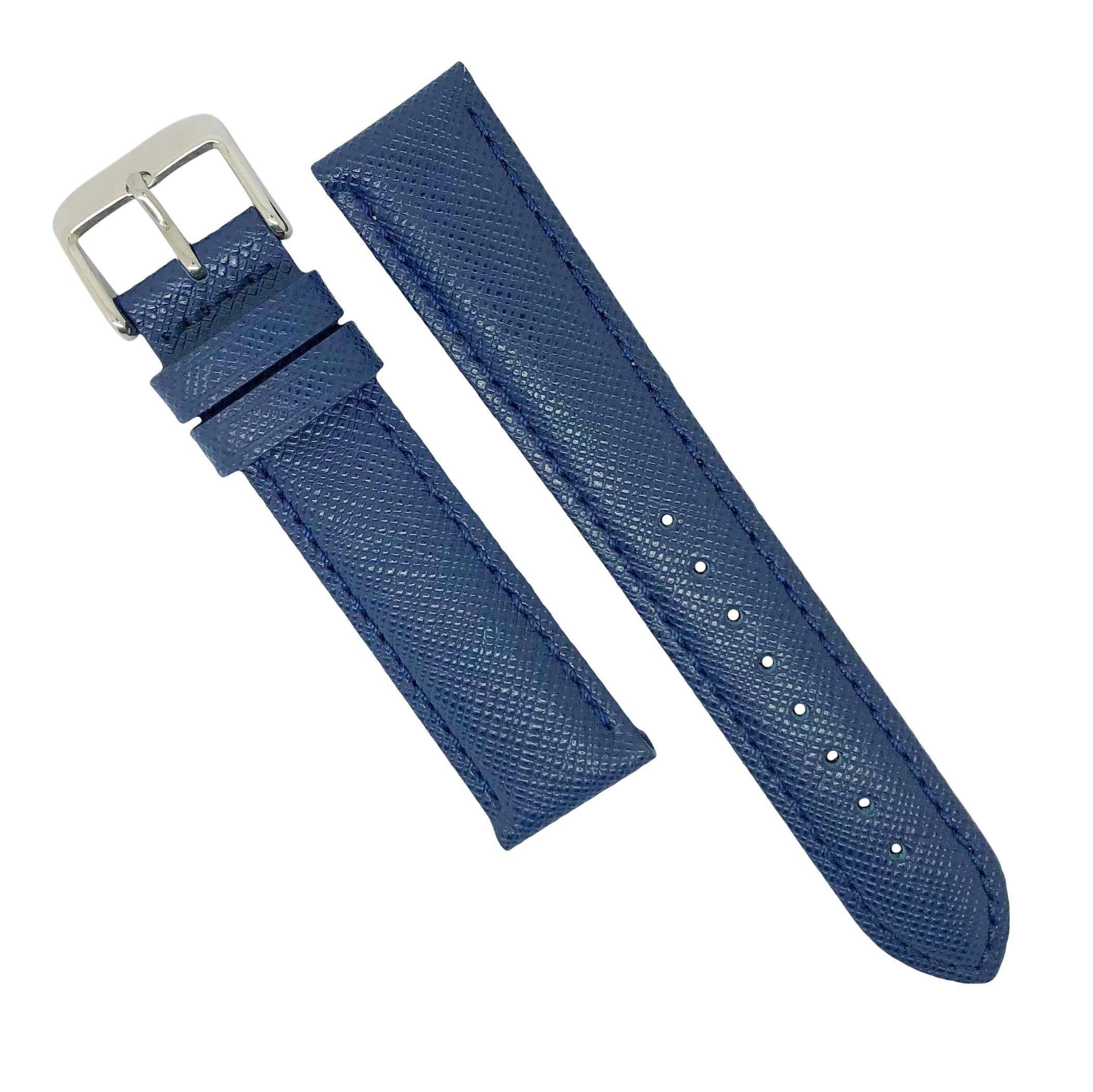 Premium Saffiano Leather Strap in Navy
