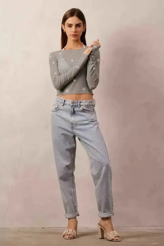 Tessa Embellished Mesh Top
