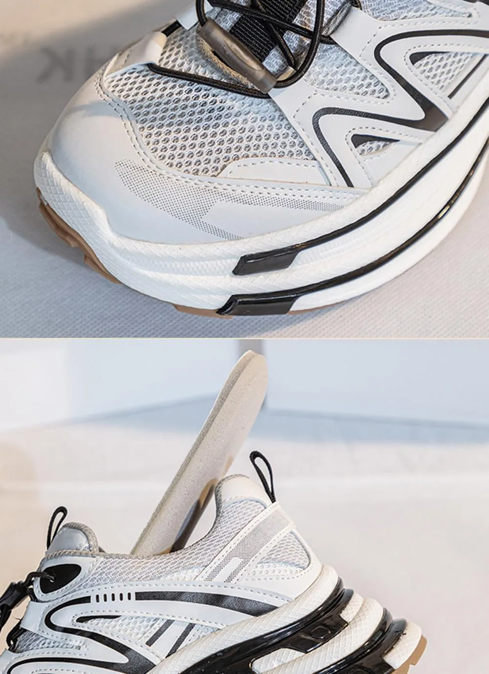 Women's Platform Trainers - Dad Sneaker Style Lace-up Mesh Sneakers for Casual Autumn Looks. Breathable/Lightweight with Round Toe,Silver-39